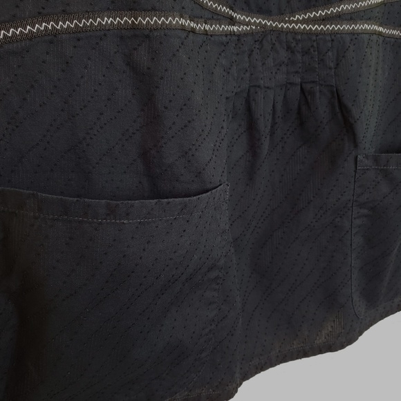 Cherokee Studio 100% Cotton Black Square Neck Babydoll Scrub Top - Womens Medium - Picture 4 of 8